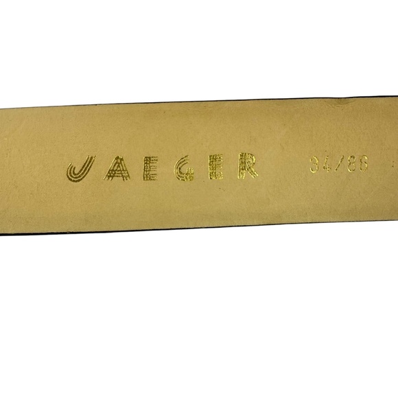 Vintage JAEGER Navy Blue Leather Casual Business Fashion Belt Unisex Size 34/86 main image 5
